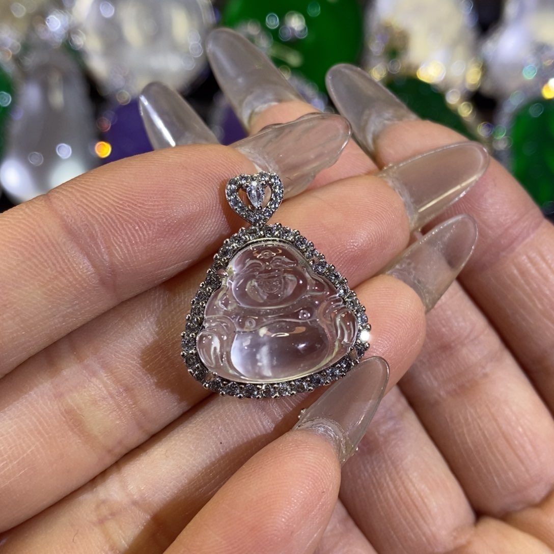 石英质玉颈饰银S925镶嵌