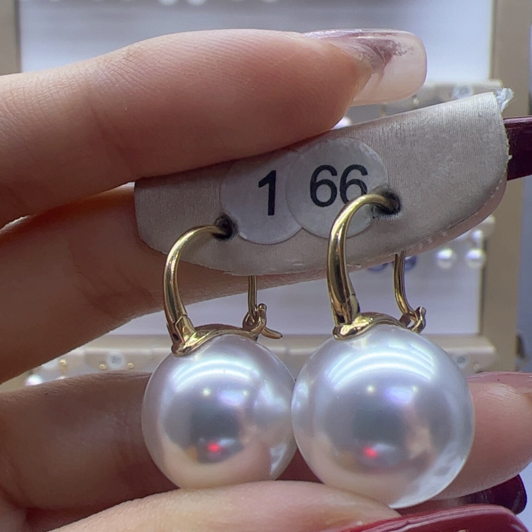 淡水珍珠耳饰18K金镶嵌