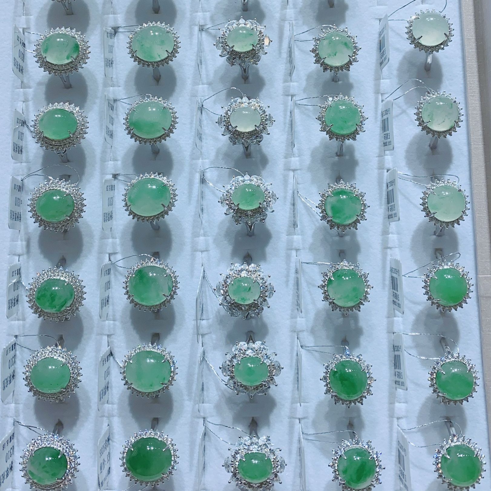 天然非洲翠S925戒指 绝美冰透 多样性发其一 