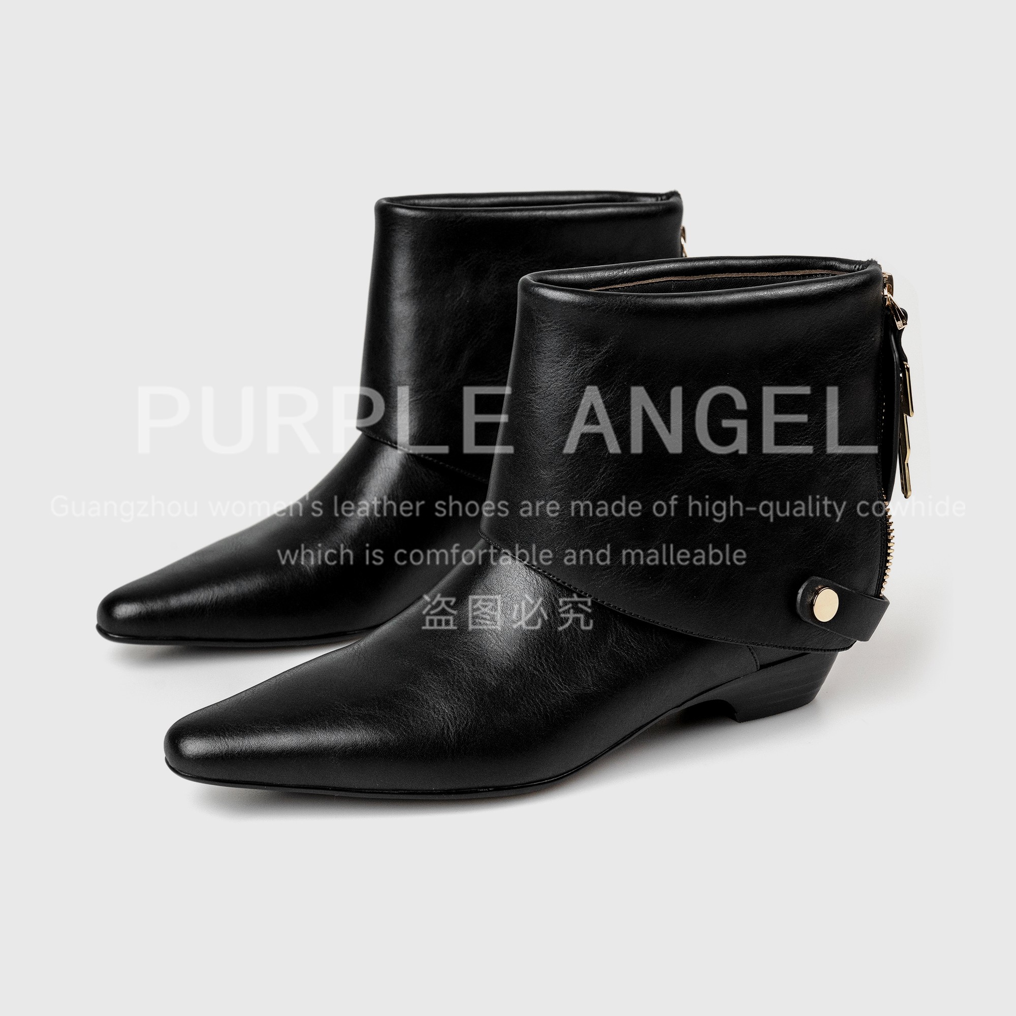 Purple Angel轻奢3CM/2025新款复古气质时尚百搭通勤女靴29182