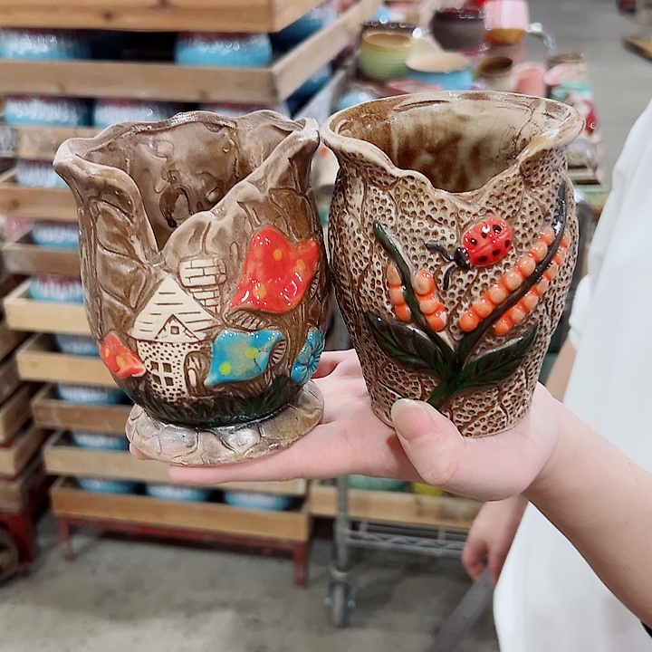 有孔.凑满10元发货多肉陶瓷花盆！