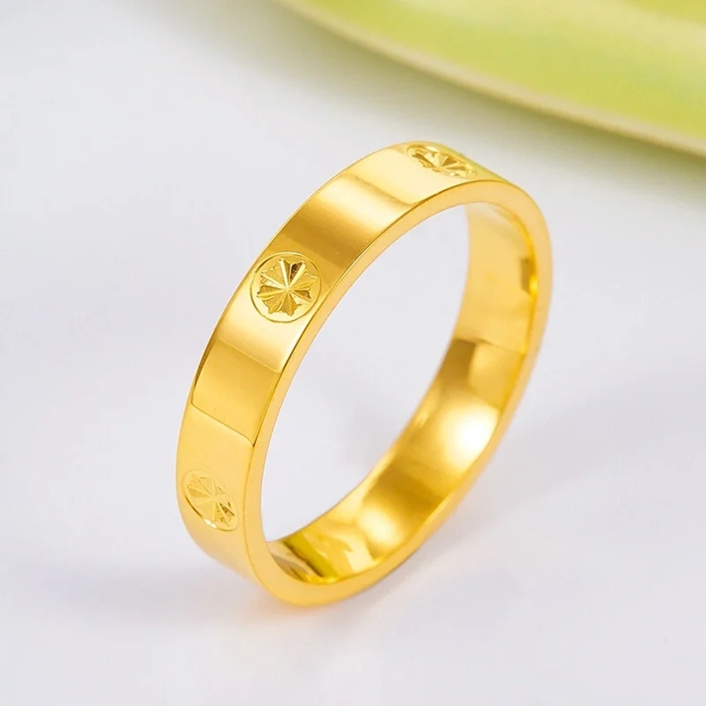 【伟新源】足金999 5G工艺 男女同款 卡家光面戒指（点击选择圈口）
