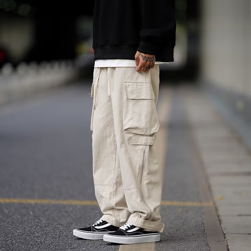 K14港风日系ins潮流复古日系百搭宽松直筒工装休闲裤潮男炸街