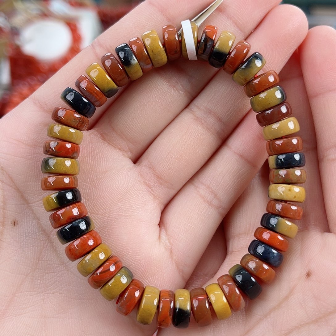 南红玛瑙未镶嵌大山包精工包浆片片单圈9mm