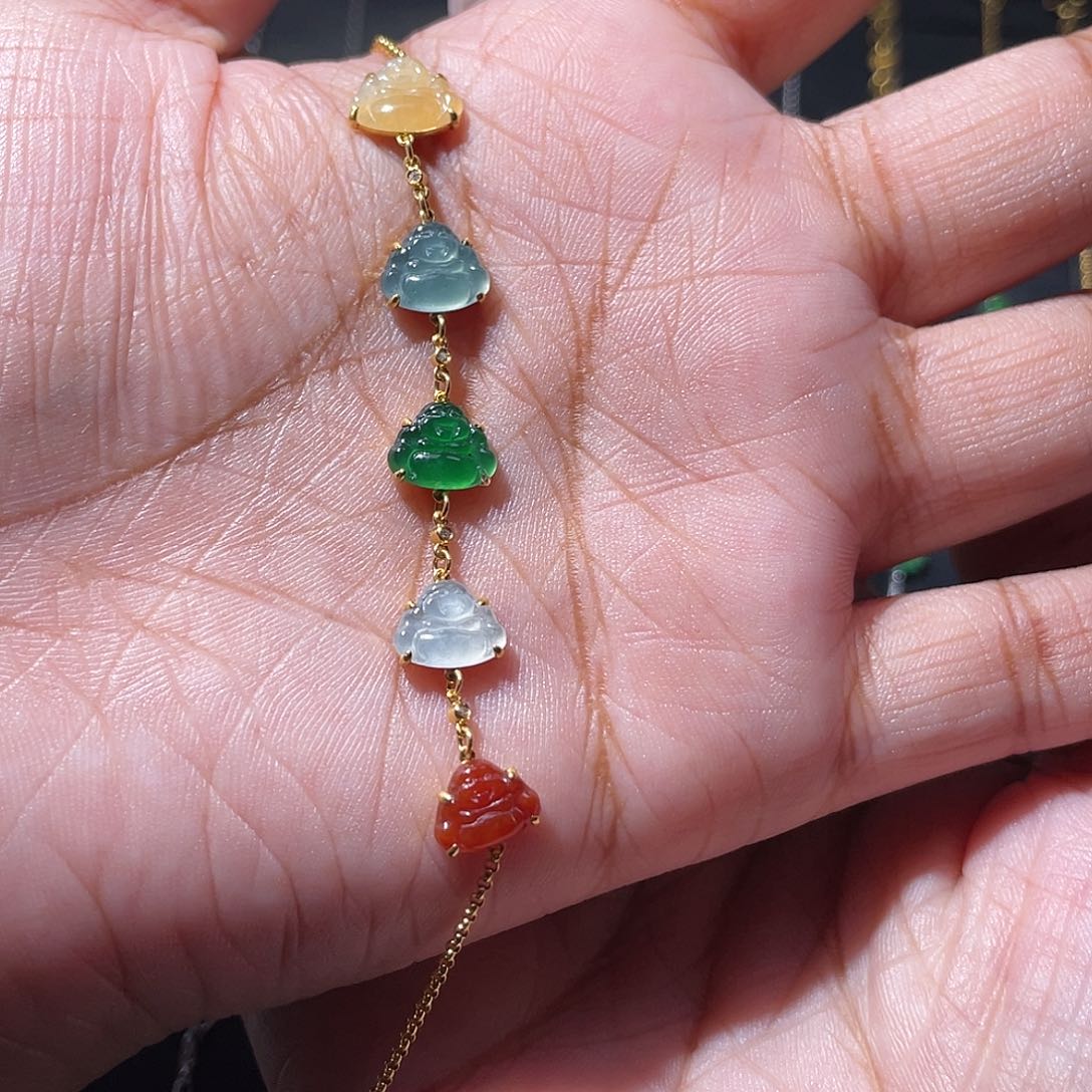 吊坠(不含链)18K金镶嵌翡翠