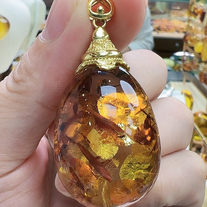 琥珀银S925镶嵌珠宝奇石