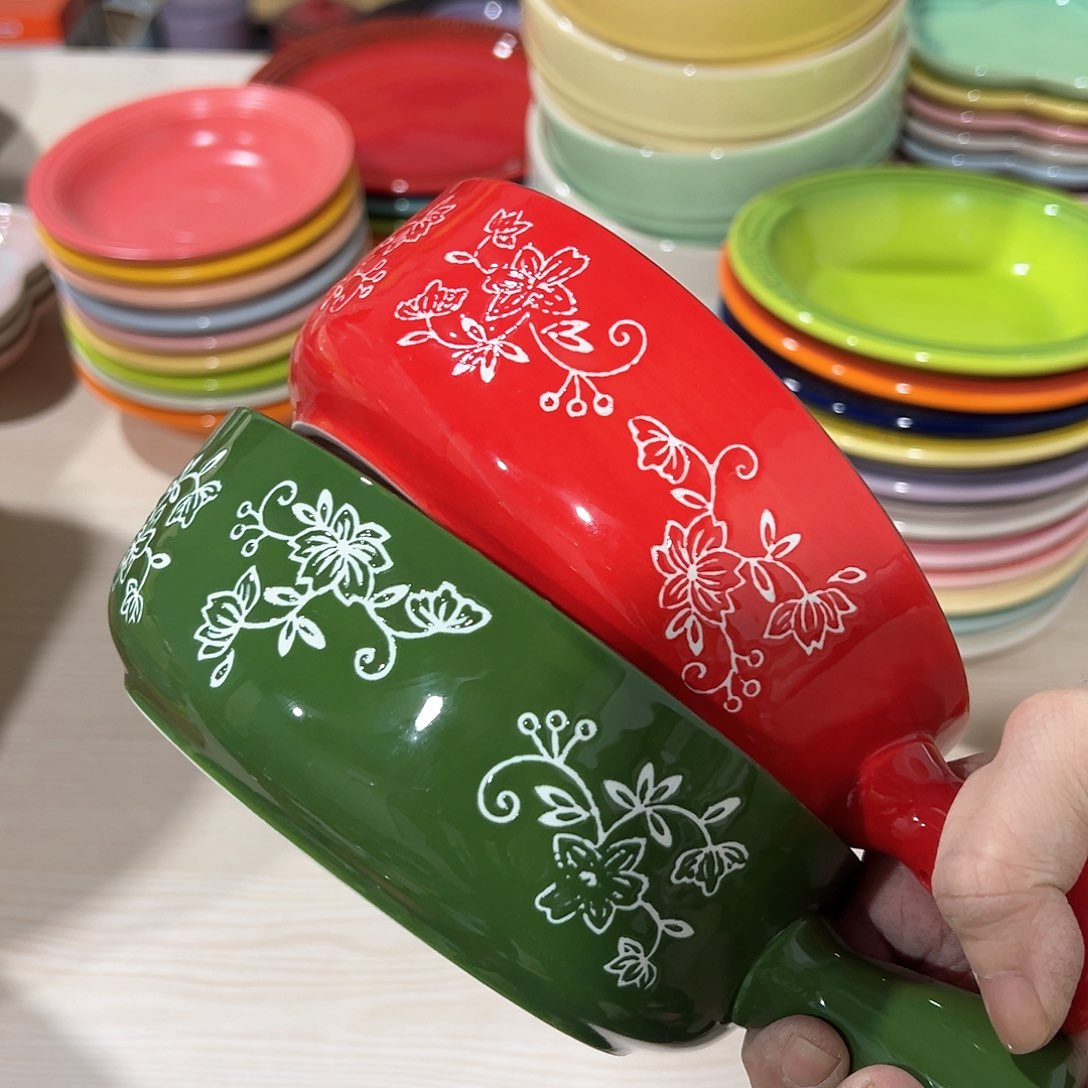 陶瓷 ++++temp单耳手柄果 红色 绿色