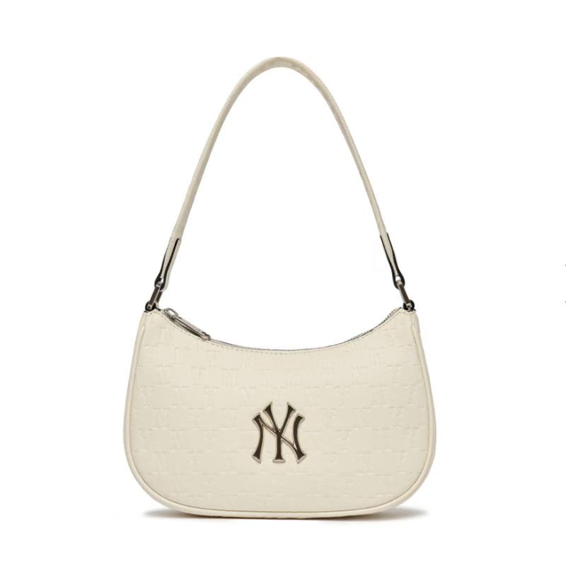 MLB时尚印花皮质腋下包女款单肩女包潮流通勤单肩斜跨包3ABQS022N