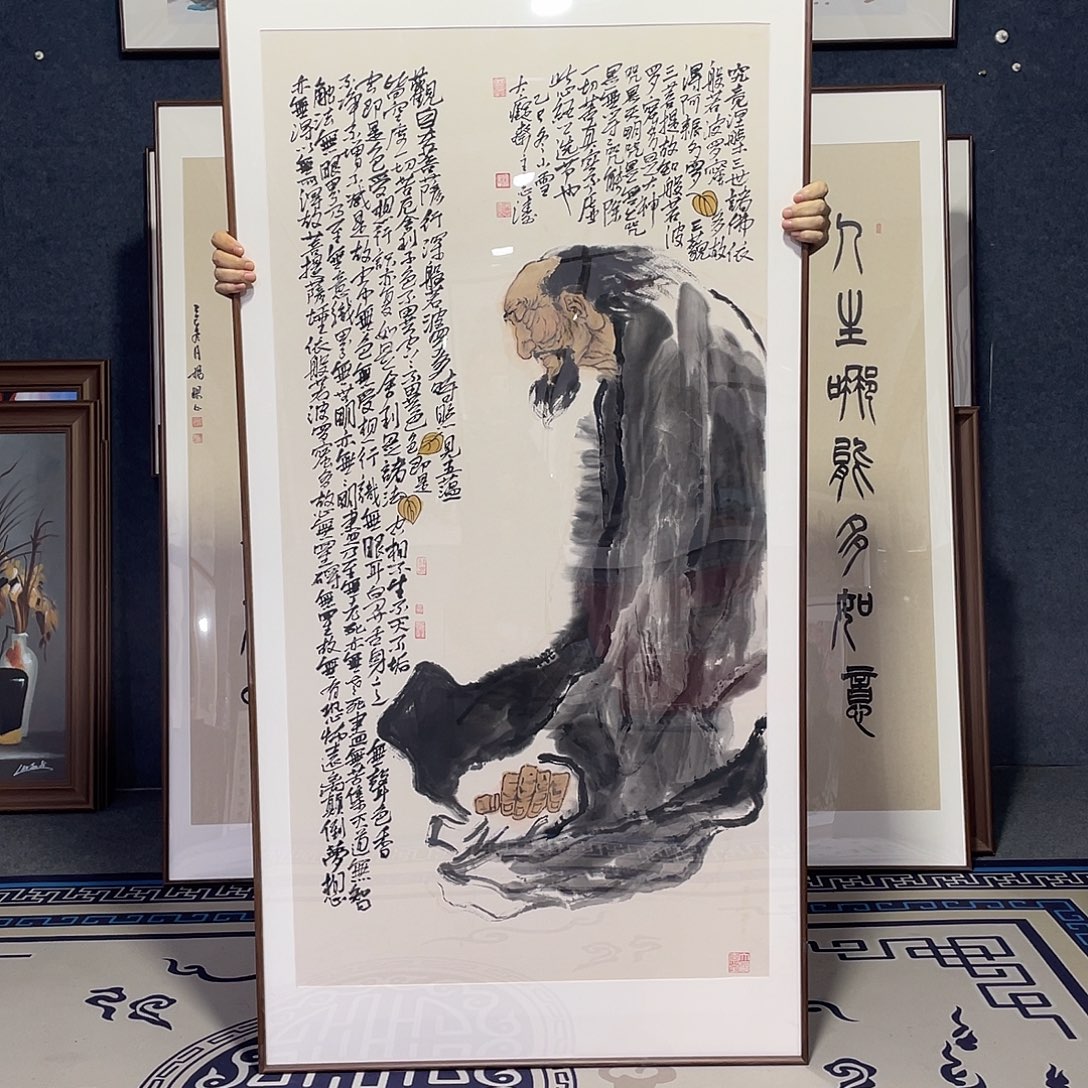 国画手绘画作品带框80/160