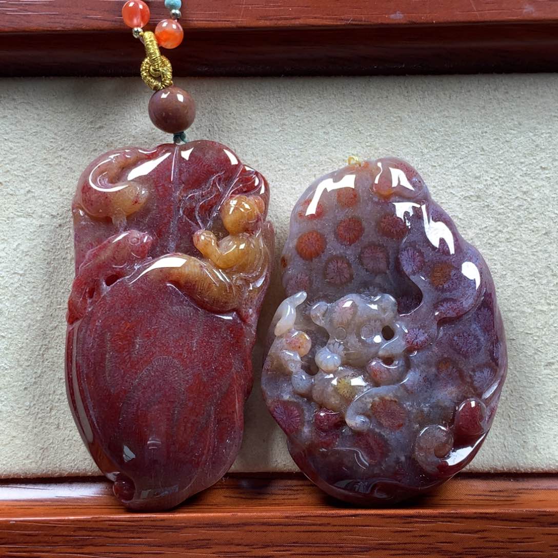 硅化珊瑚（珊瑚玉）16号原2000/个85折未镶嵌