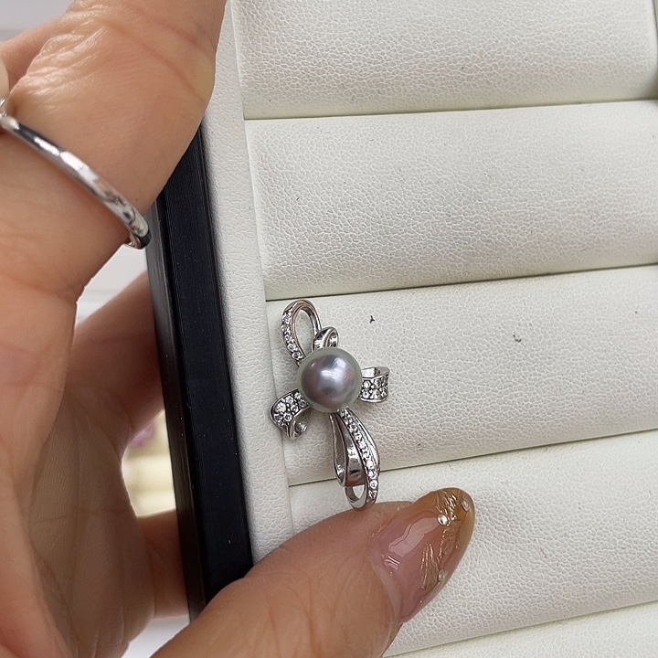 吊坠(不含链)银S925镶嵌海水珍珠