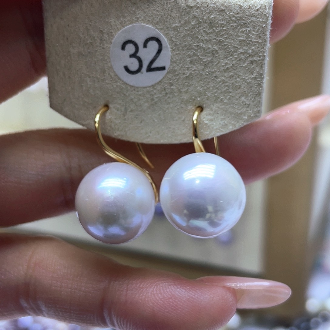 淡水珍珠耳饰银S925镶嵌