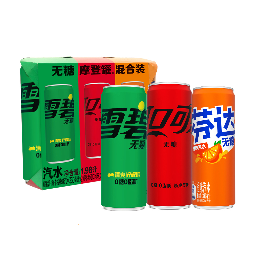 可口可乐 无糖 混合装(可口+雪碧+芬达) 330ml*6