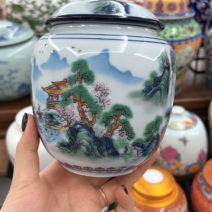 瓷片茶叶密封罐陶瓷