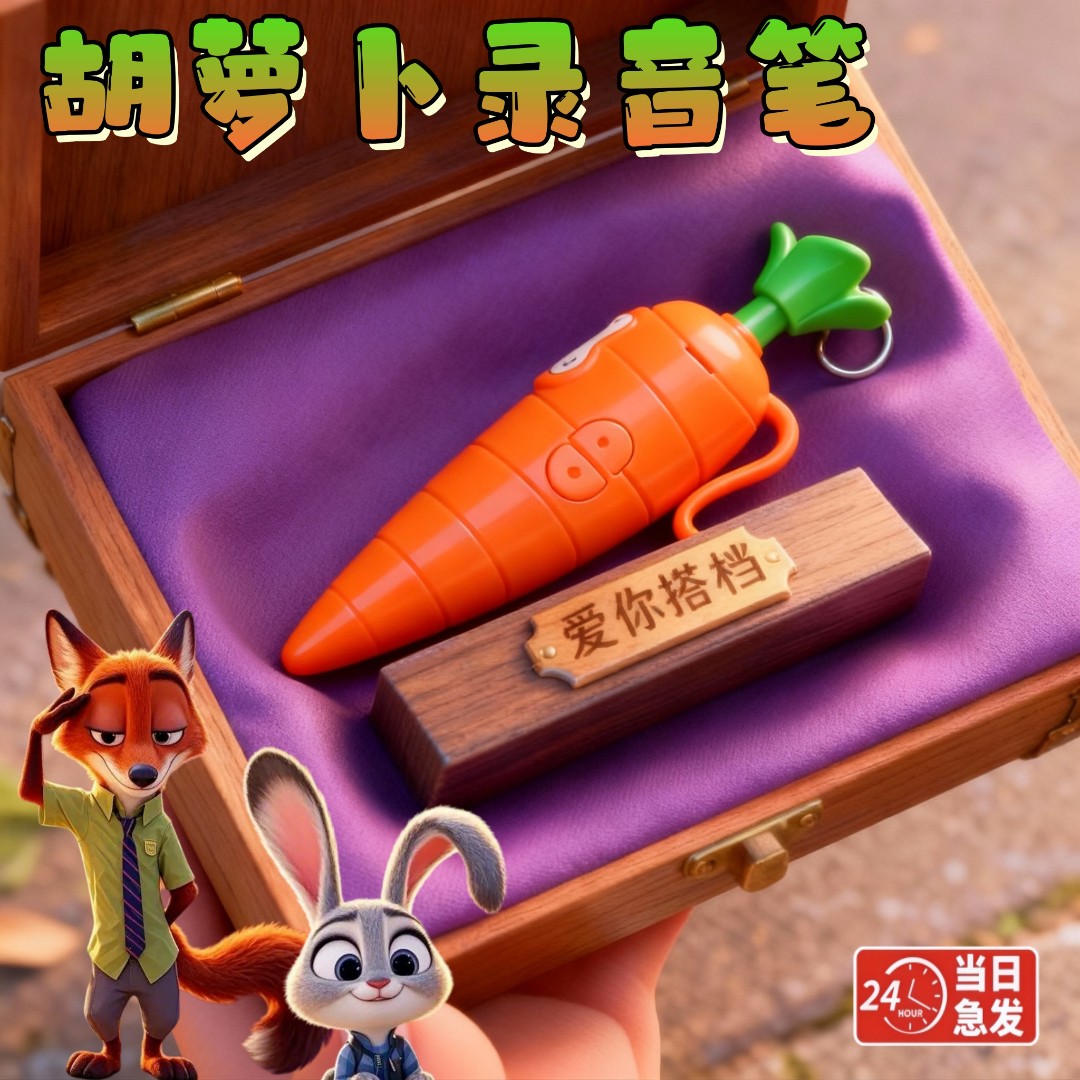 疯狂动物城周边朱迪胡萝卜录音笔画笔儿童玩具3-6岁新款爆款玩具