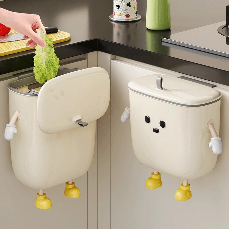 奇喵垃圾桶家用厨房专用免弯腰壁挂式垃圾桶大号带盖卫生间纸篓