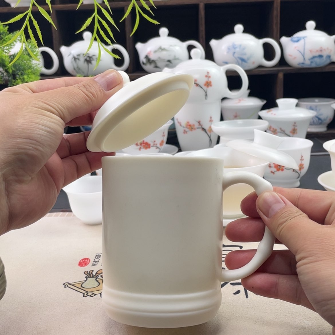【闪购商品】素烧羊脂玉瓷400ML马克杯