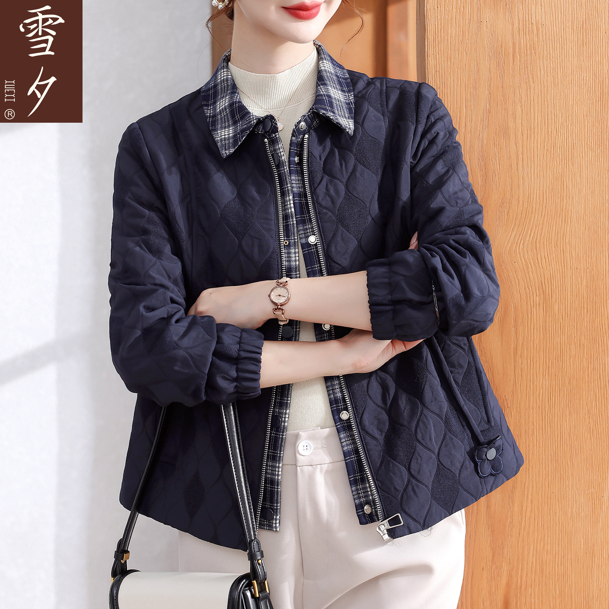 洋气妈妈秋冬装短款风衣外套中老年女装2025新款巨好看的上衣服50