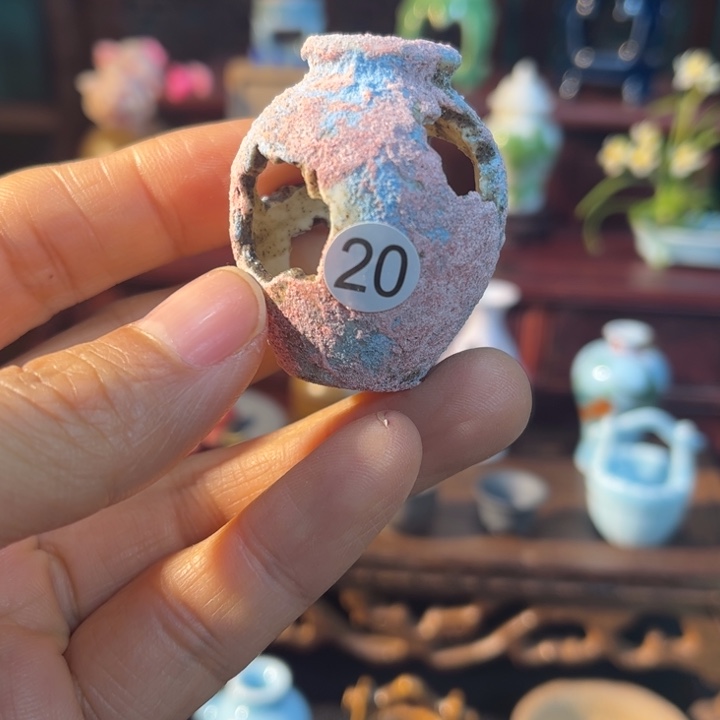 摆件微陶老王迷你花瓶