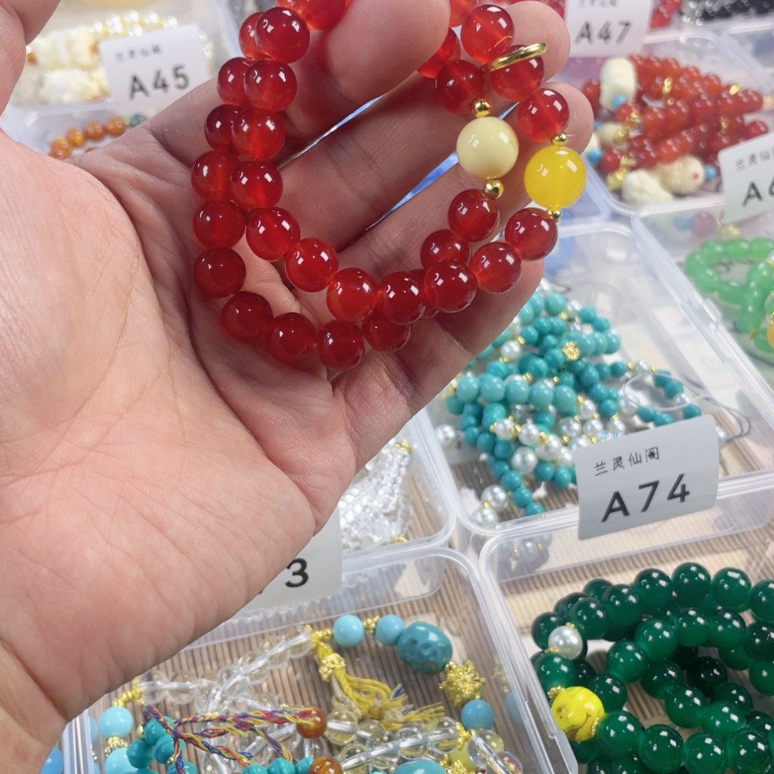 檀香紫檀（小叶紫檀）手串银S925镀金镶嵌