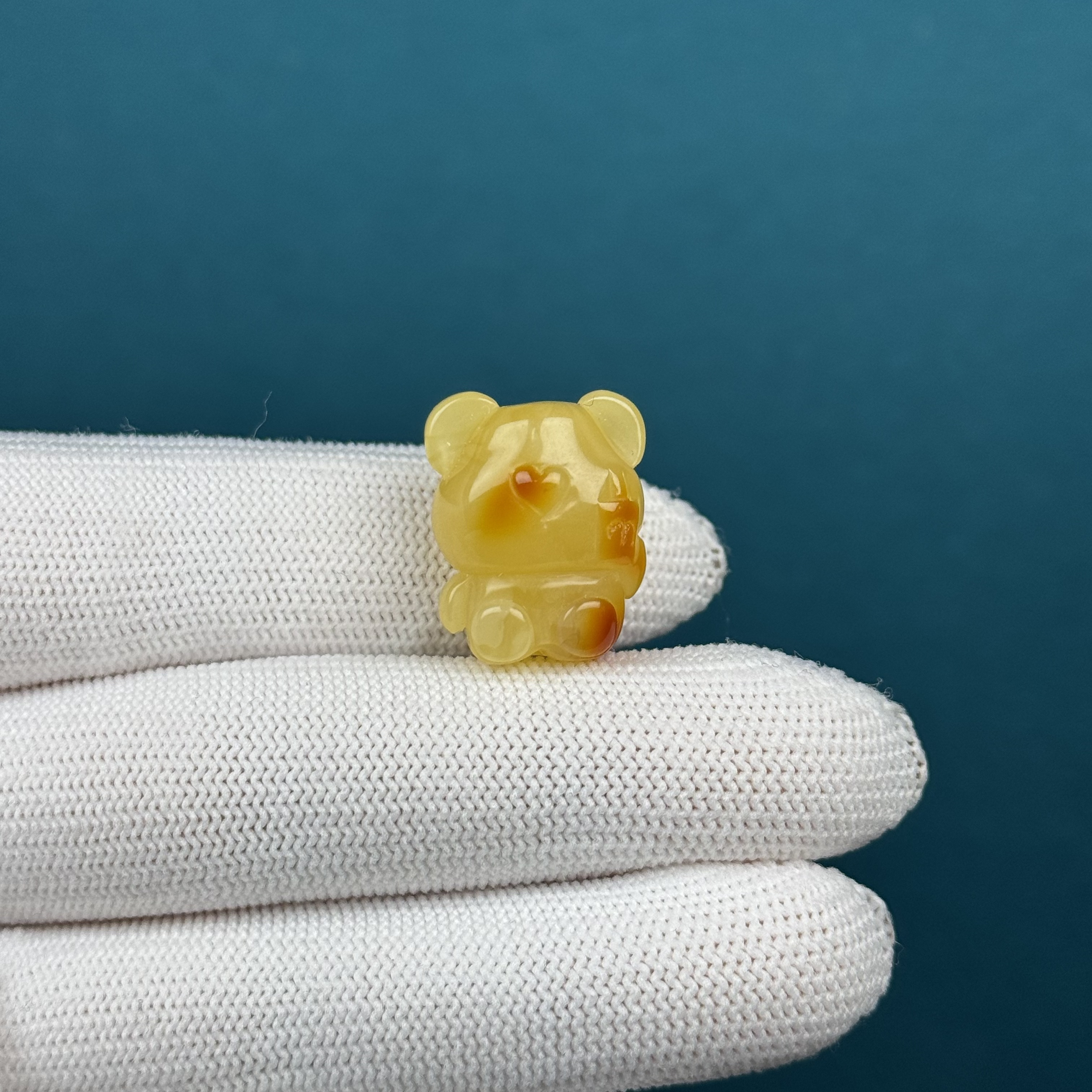 D7378天然原矿蜜蜡【瑕疵特价】小熊 16*19*14mm支持复检假一罚十