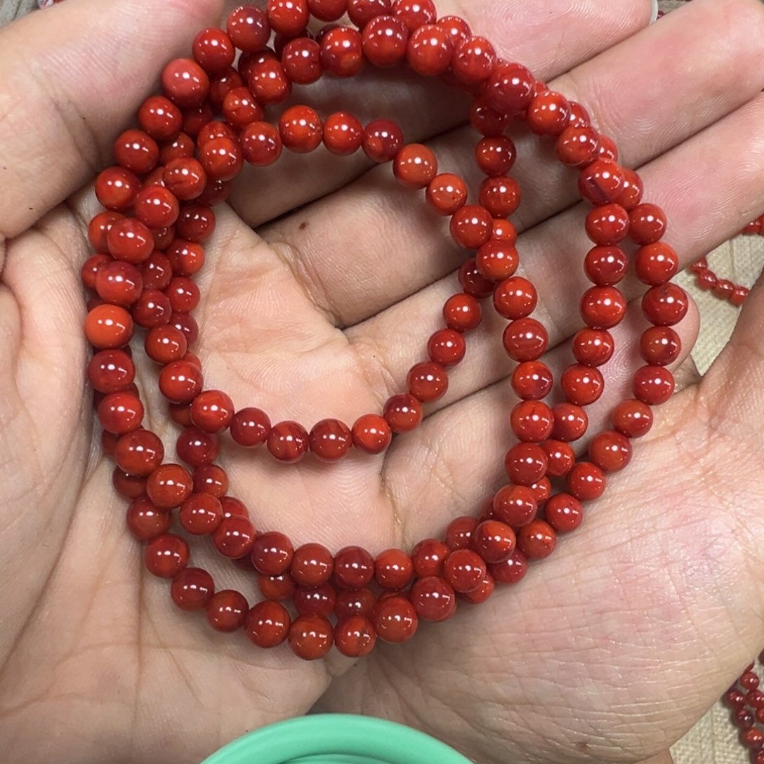 南红玛瑙5mm双色多圈微瑕未镶嵌zwt