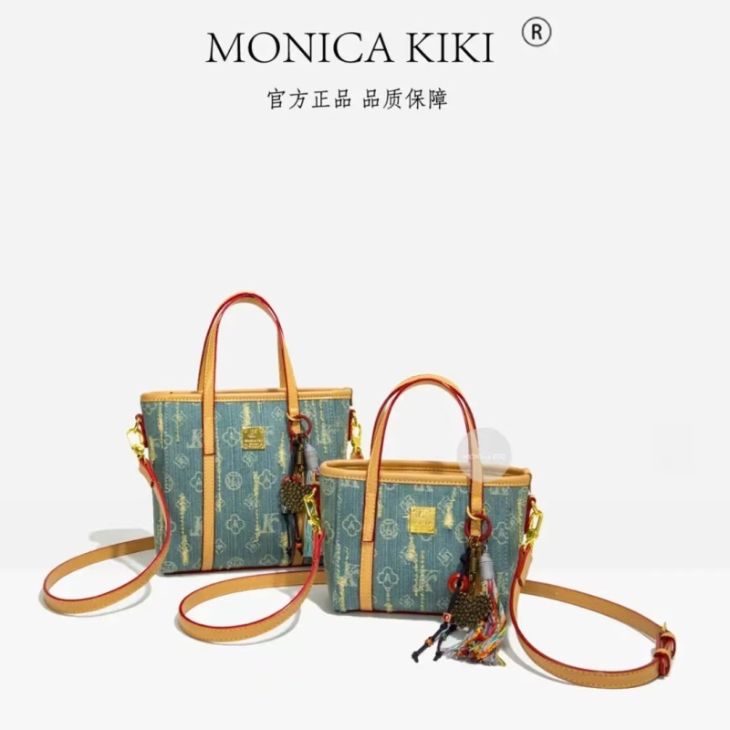 MONICAKIKI/牛仔蓝手提时尚轻奢百搭女士小众高级单肩斜挎手提包