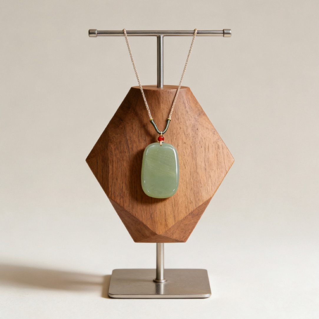 非金属锦纶吊坠  CQ. 新中式绿无事牌长款项链 A136-HWZBY-2A