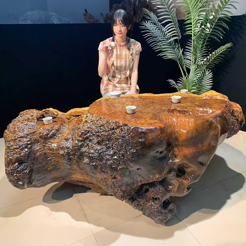 根雕茶台家用阳台泡茶桌实木树根茶几天然整体原木功夫茶海