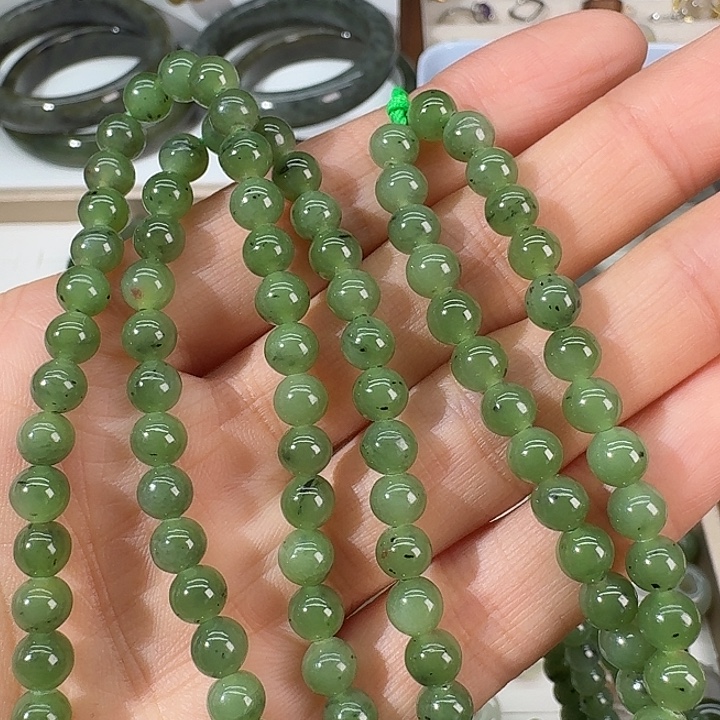 和田玉（碧玉）未镶嵌手链6mm