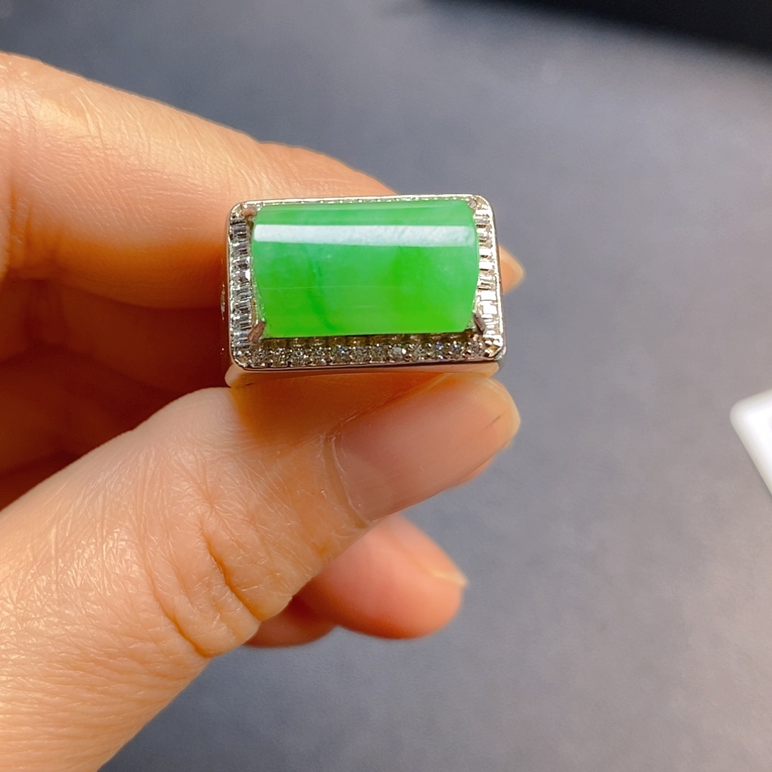 翡翠银S925镶嵌戒指