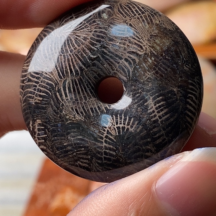 仄***言硅化珊瑚未镶嵌颈饰