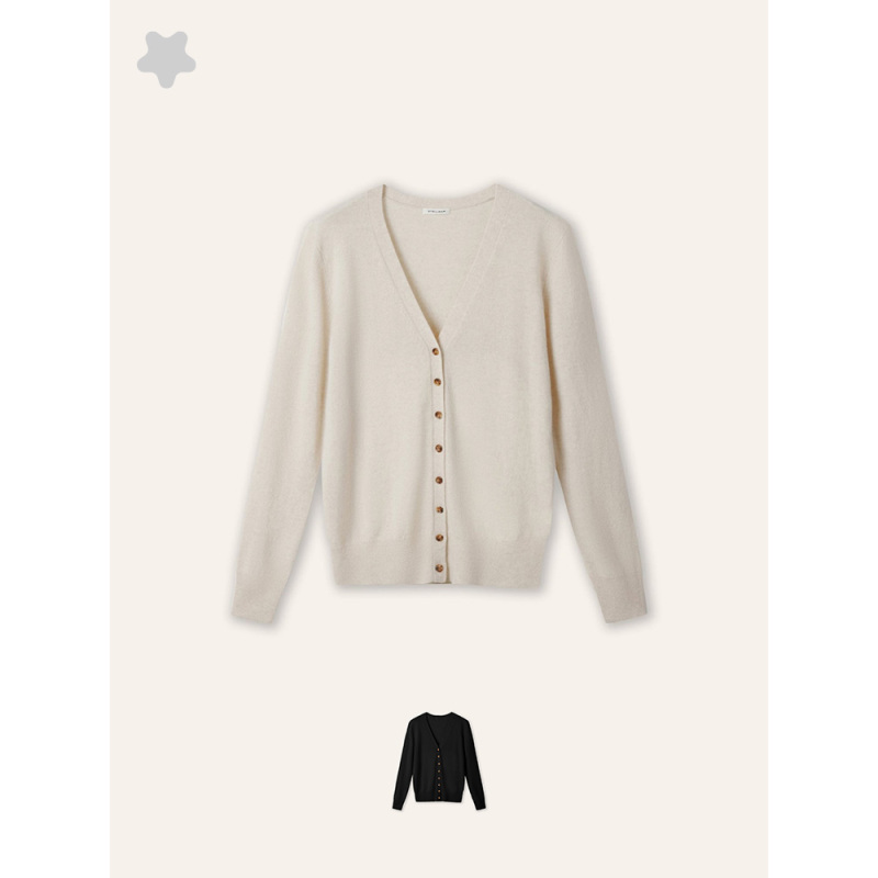 AMELIA純羊绒开衫针织衫女薄款外套