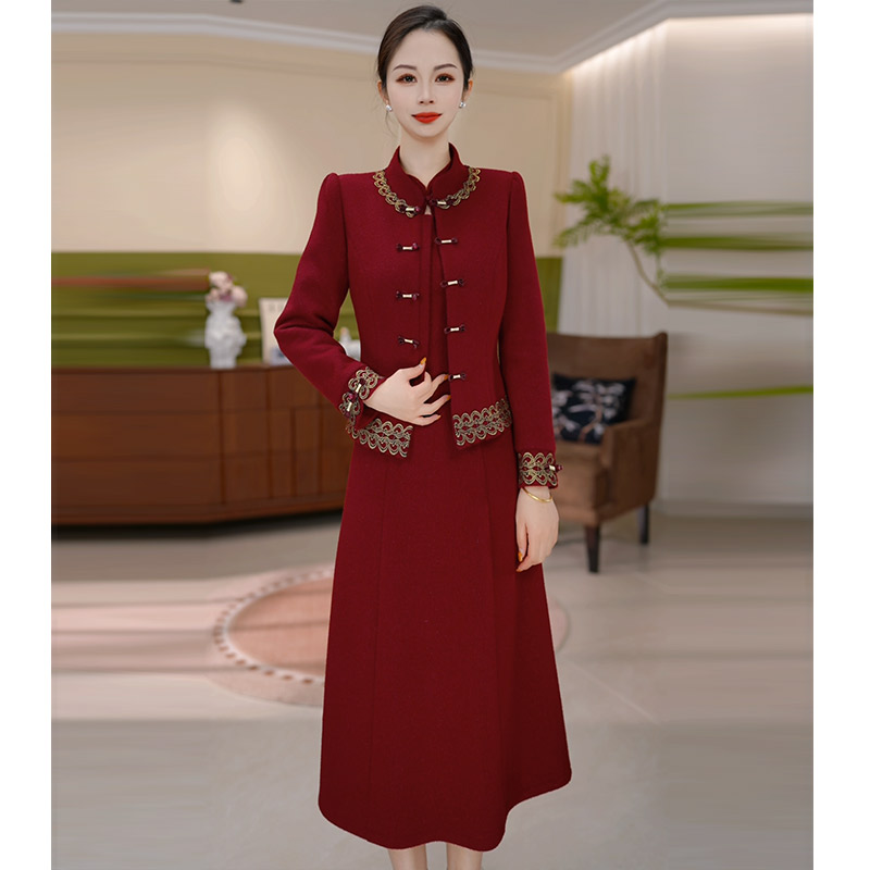 JG-25835  新款2025年冬季时髦气质国风优雅显瘦两件套 M-4XL轻奢