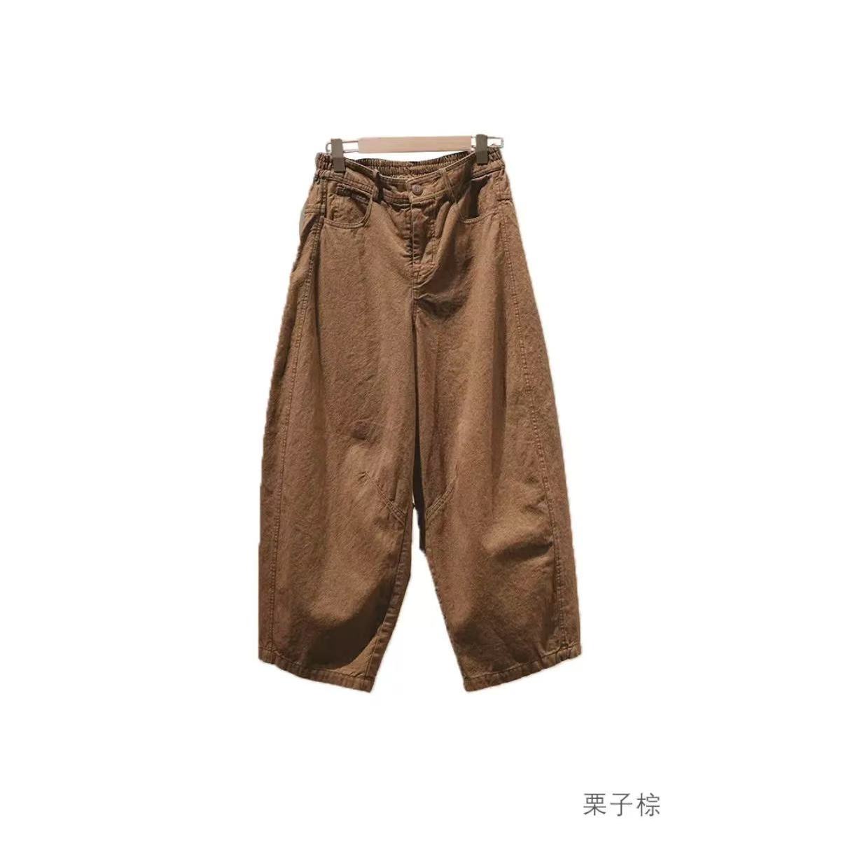 妝點家  忆古朴拙  棉  色织斜纹休闲长裤   241026-1