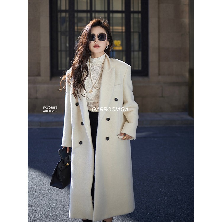 Garbociaga龙喜儿 苏力74%羊驼毛 宽松高级气质大衣外套女 5023