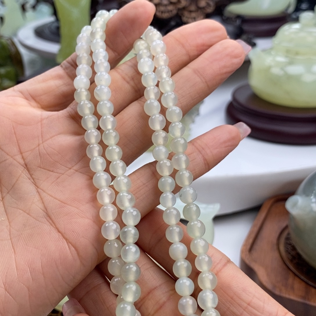 岫玉未镶嵌四大名玉链子小*