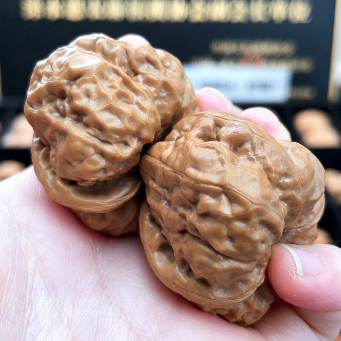 把件文玩核桃38边43肚四开背延庆肌肉蛙粉红皮38S3