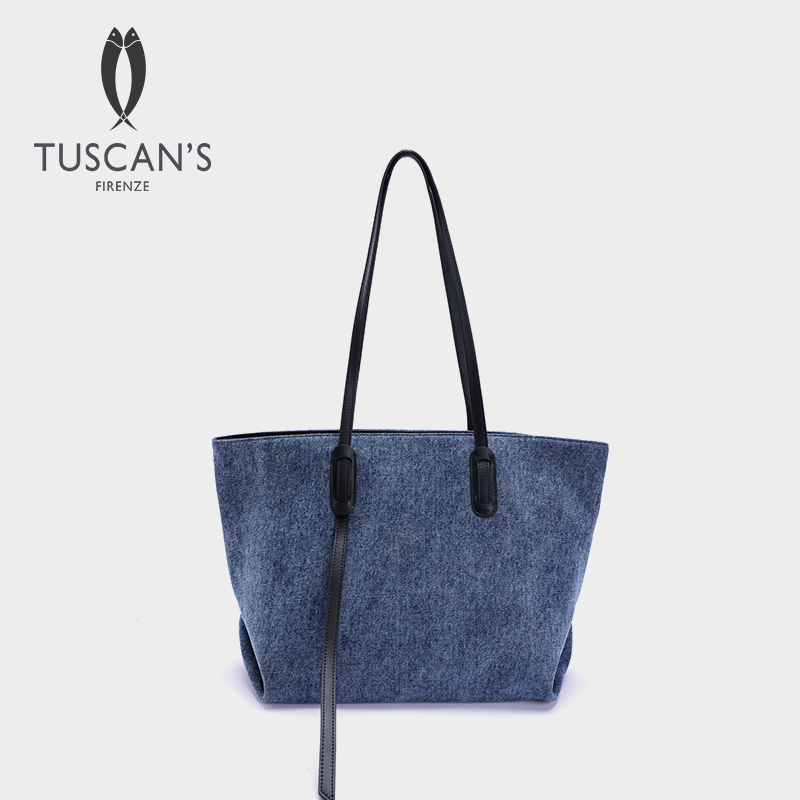 TUSCAN'S简约百搭女士通勤单肩包时尚经典大容量托特包时代双鱼