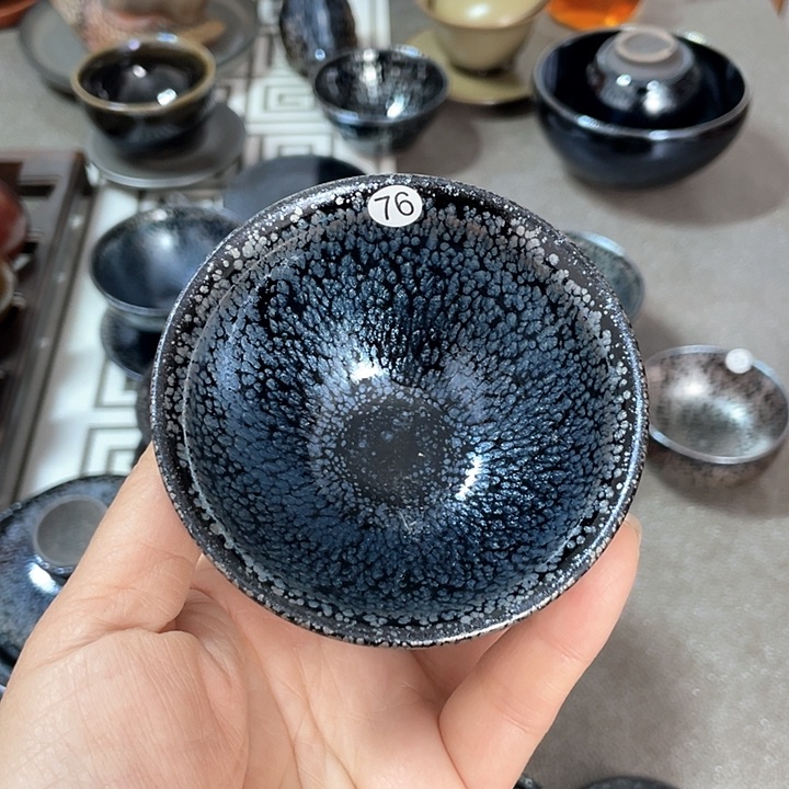 茶盏n****6电烧建盏黑底银滴