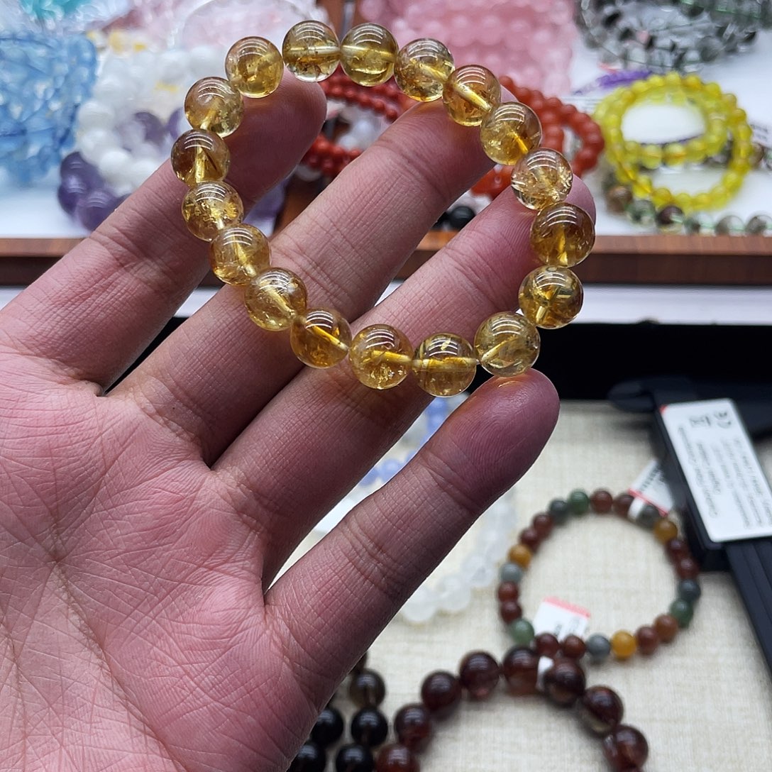 T****未镶嵌水晶手链黄塔晶手串