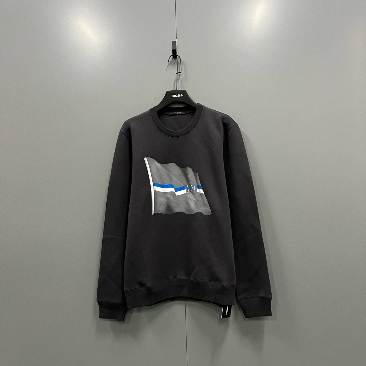 99新 LouisVuitton/路易威登 lv 水泥灰胶印图案印花卫衣 /全新