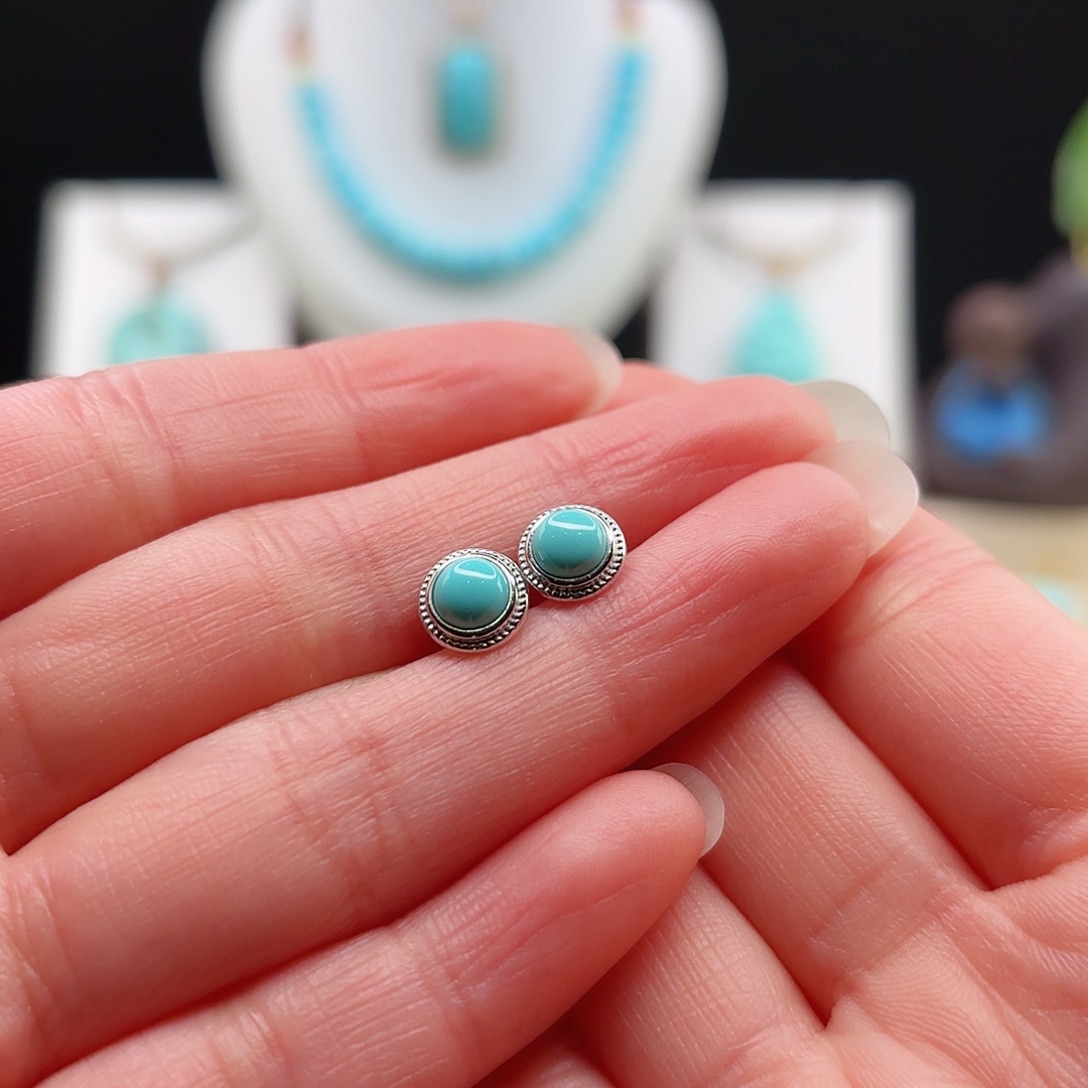 绿松石配饰银S925镶嵌