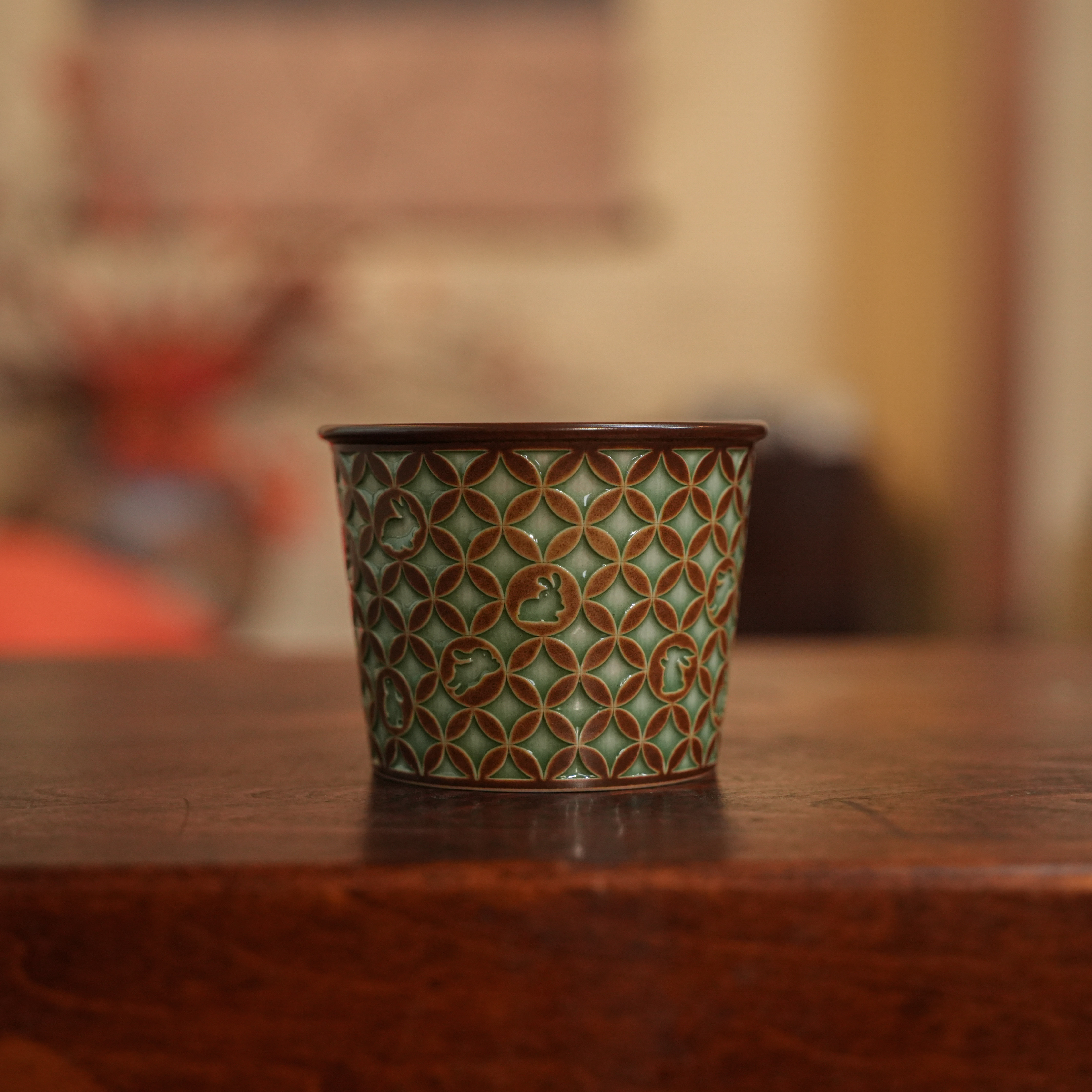 阿茶 钱兔猪口杯（瓷茶YQT0001）
