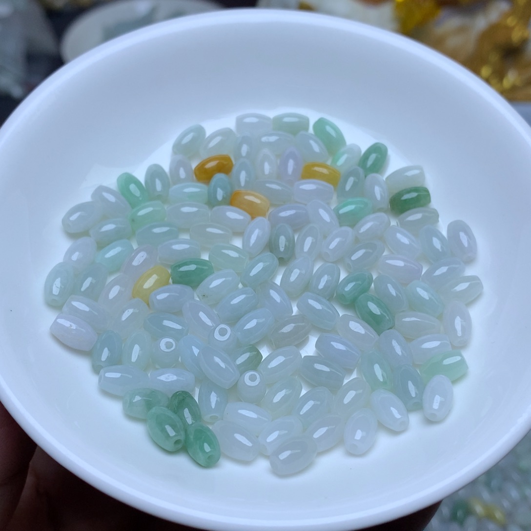 【闪购商品】翡翠手链未镶嵌卡4.7乘7.4冰米珠100个