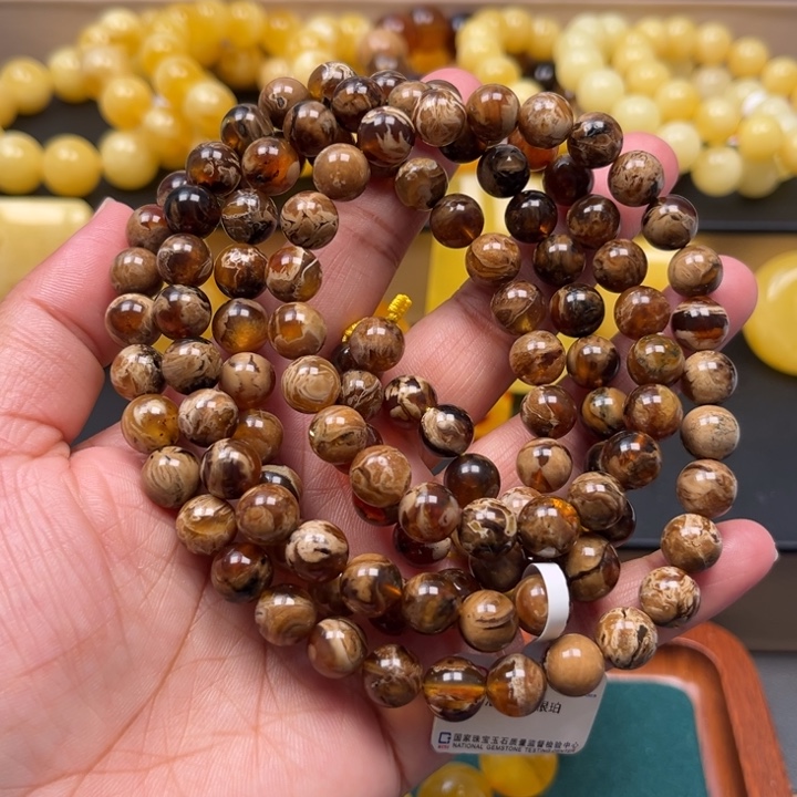 琥珀未镶嵌珠宝奇石M89号8+溶洞妖花