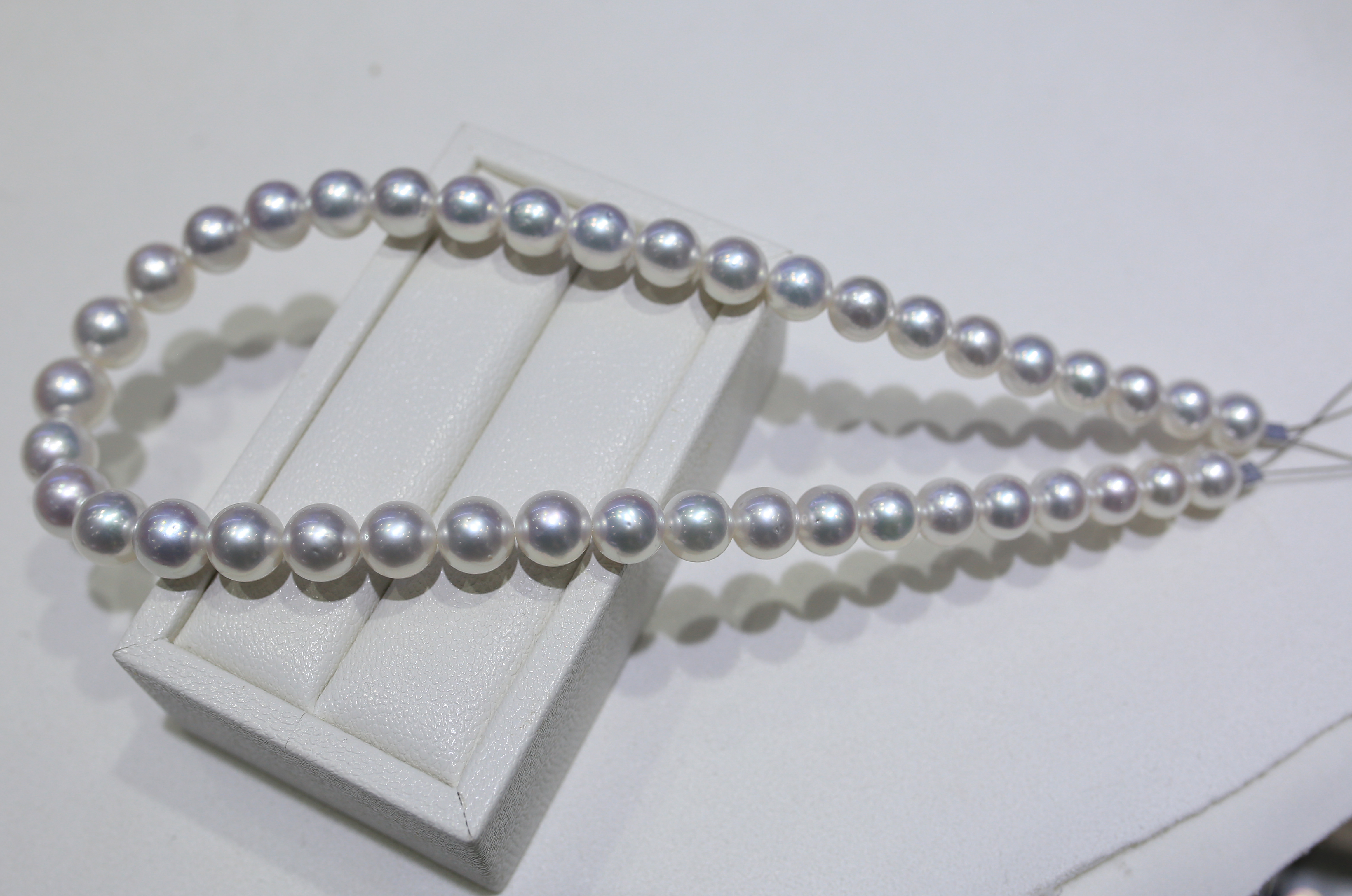 海水澳白珍珠项链银蓝光满串9-12mmSK真科研凤凰