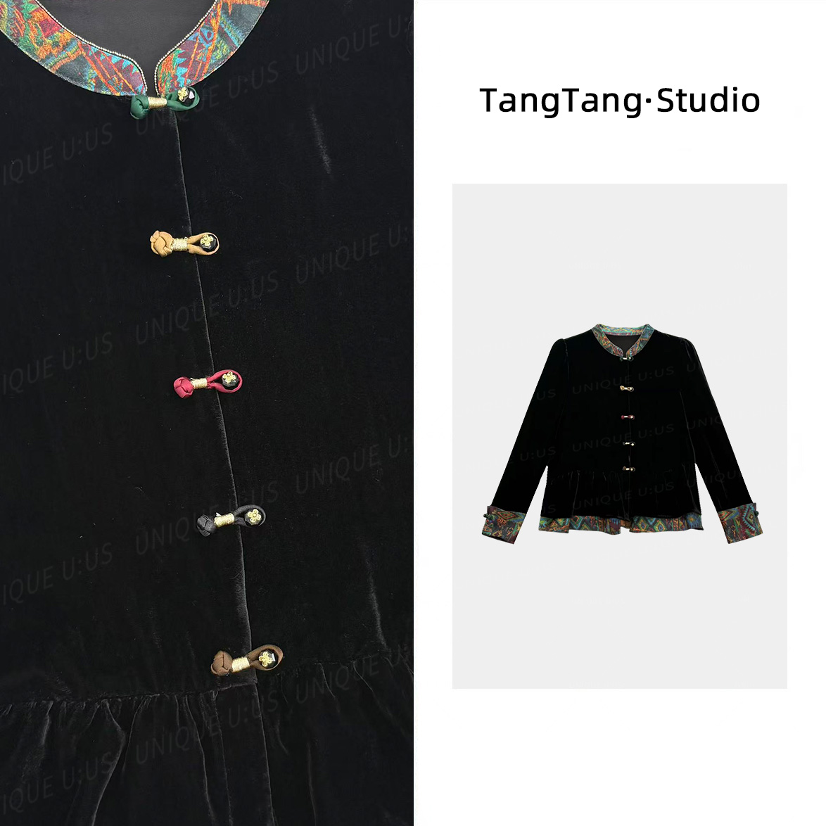 【TangTang·Studio】圆舞曲外套丝绒高级气质显瘦女装外套-258653