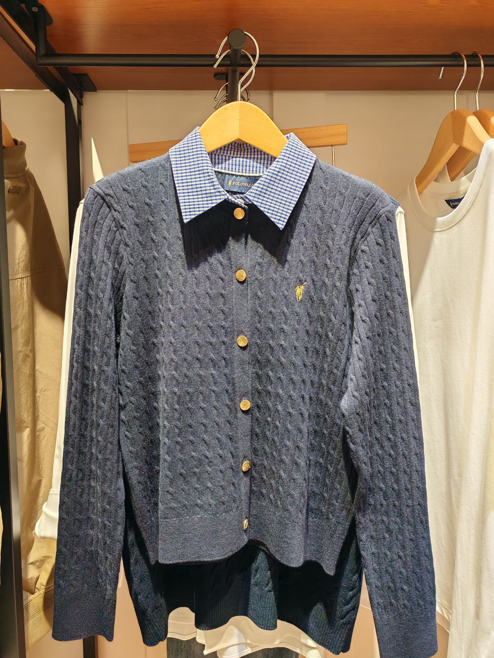 POLOWALK2025秋季女士绞花针织衫秋冬毛衣简约假两件百搭显瘦