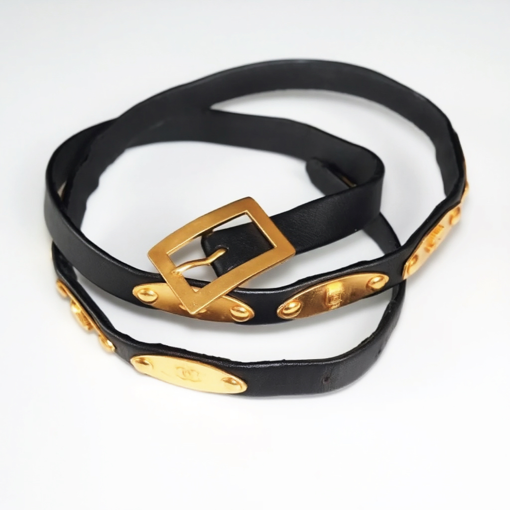 无折回Chanel 黑金多元素腰带85